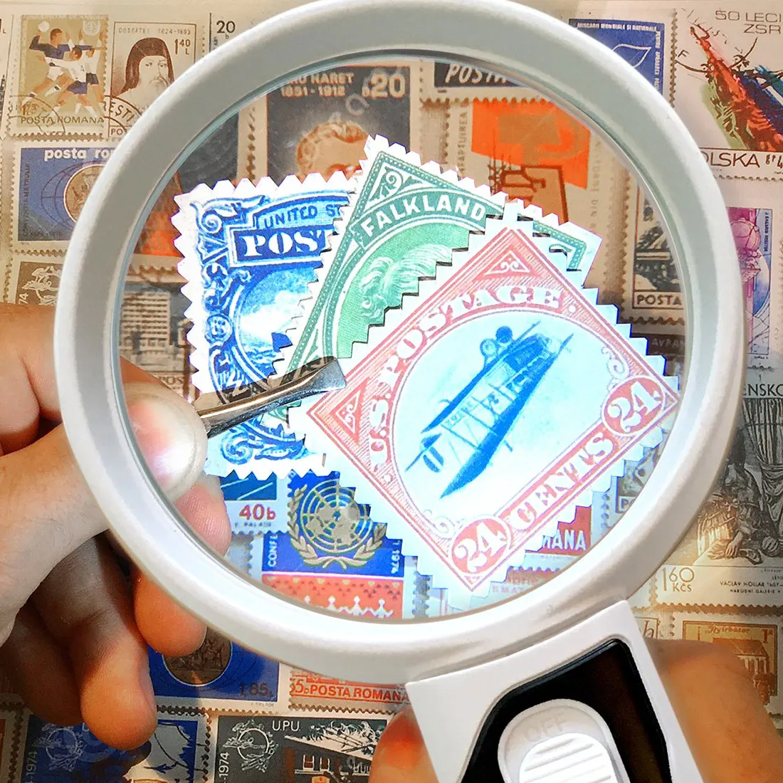 20 раз оптическая ручная Лупа со светодиодной подсветкой для чтения 90 мм