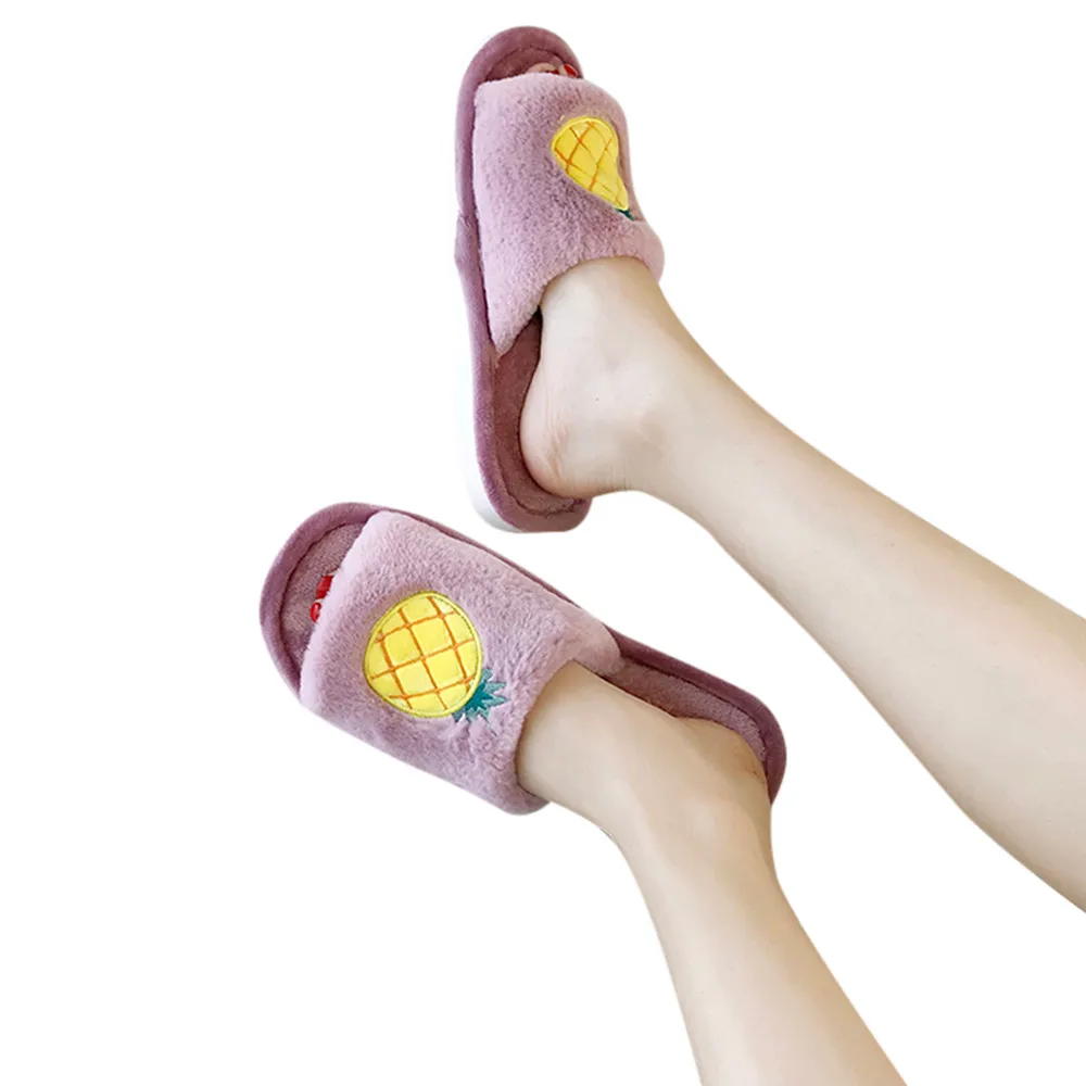 SAGACE/Женские повседневные домашние тапочки на плоской подошве с фруктами зимние