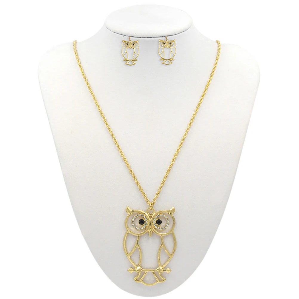 1 шт золотое ожерелье персонализированный Декор сплав сова кулон красивое
