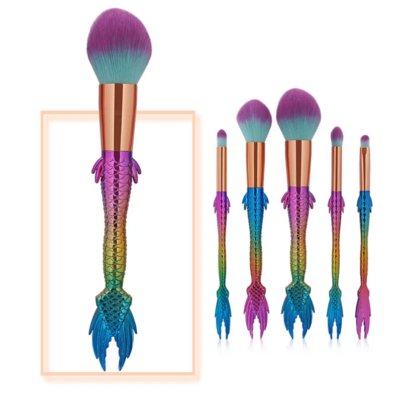 5 шт. набор кистей &quotРусалка&quot для женщин Макияж лица смешивание контур пламя