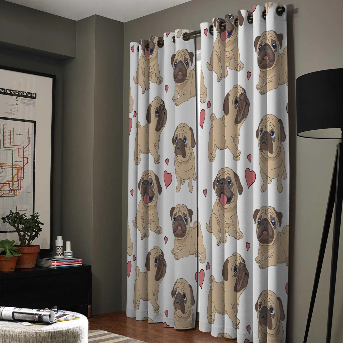 Dear шторы для дома мопса милый дизайн сердца декор гостиной|Занавески| |