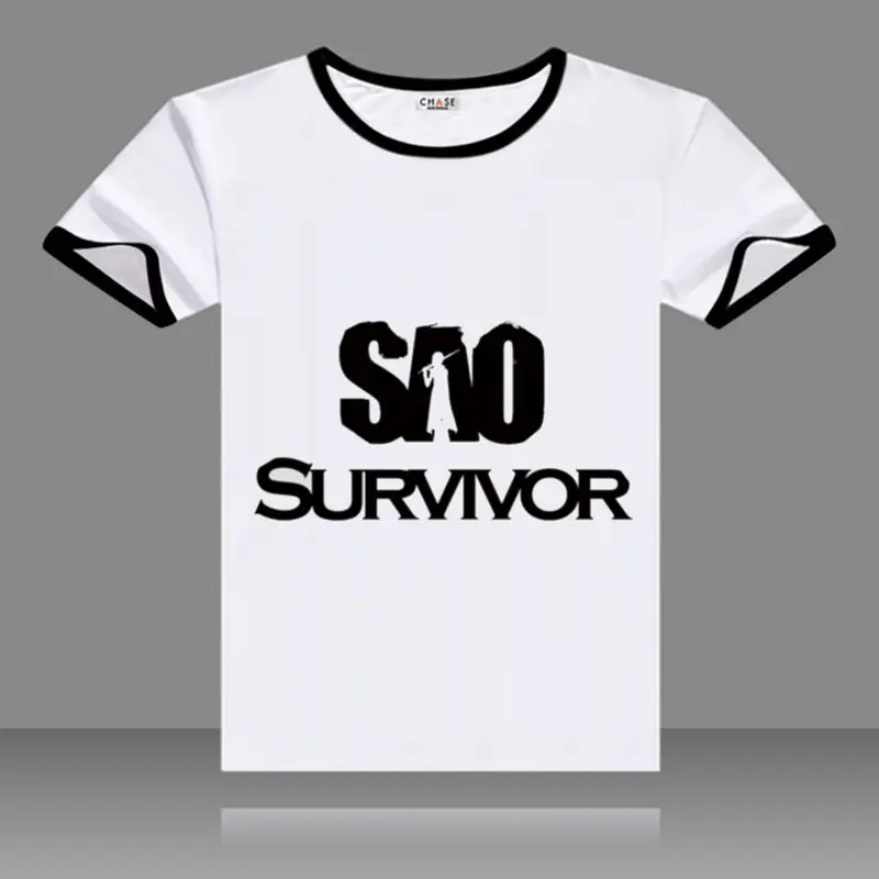 Мужская футболка с коротким рукавом и круглым вырезом принтом|sword art online cosplay|cosplay