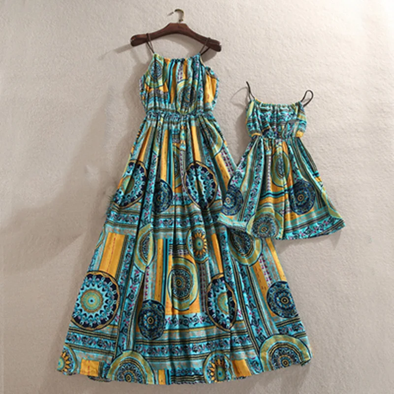 Платье для мамы и дочки вечернее элегантное платье комплект одежды в богемном