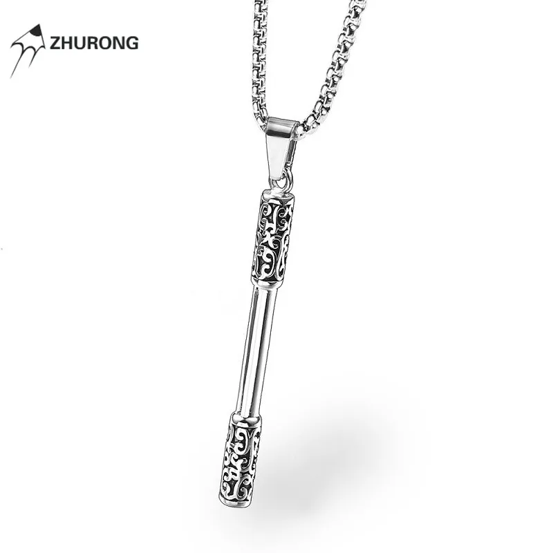 Для мужчин палку кулон Цепочки и ожерелья серебро Цвет Стиль Jewellery панк
