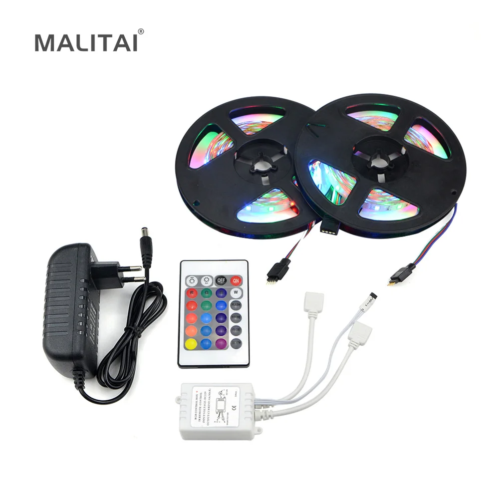 SMD 2835 5050 Светодиодная лента RGB 5 м 10 украшение дома веревка лампа с пультом