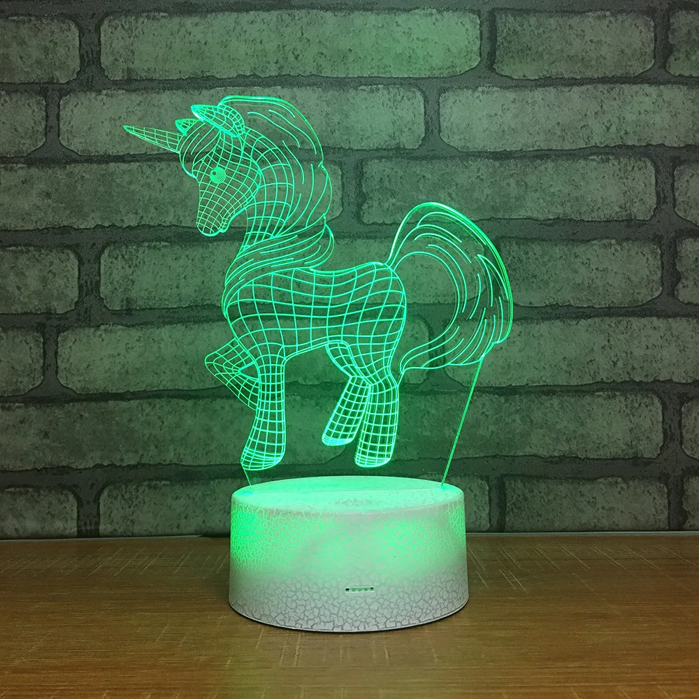

Unicorn 3D LED RGB Night Light 7 Color Change Desk Light Action Figures 270 Boys Girls Christmas Toys