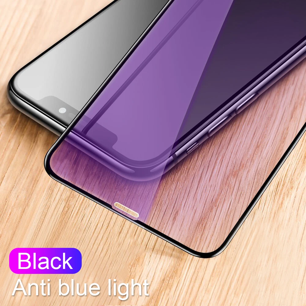 BXE 6D полное покрытие закаленное стекло на iPhone 11 Pro X XS Max анти синий светильник протектор экрана для iPhone X 10 11 Pro стекло - Цвет: Anti Blue Light