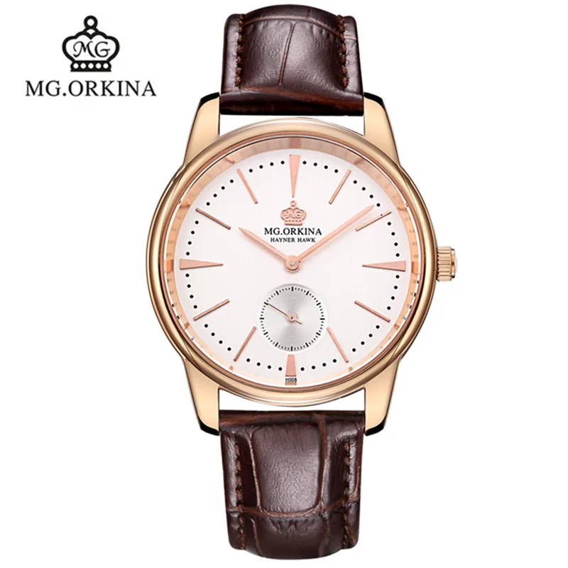NEW 2016 ORKINA brand watch Fashion Business Men's Quartz Watch Leather mens watches top luxury | Наручные часы