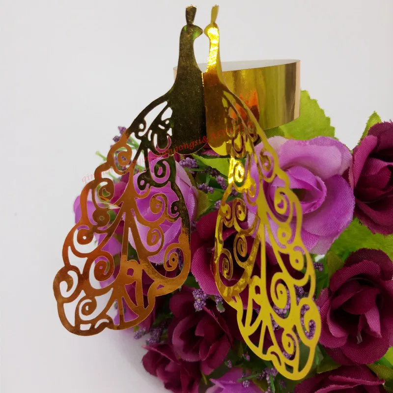 Новый дизайн в форме павлина 100 шт./лот перламутровые бумажные кольца для