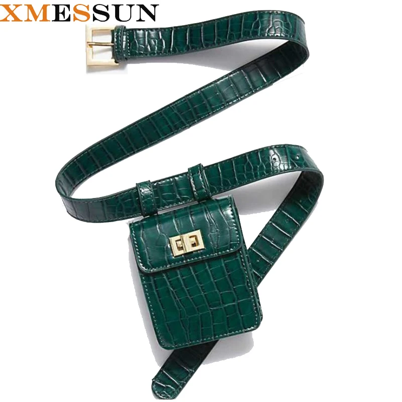 Новинка 2021 поясная сумка в стиле ретро Крокодиловая Кожа карман