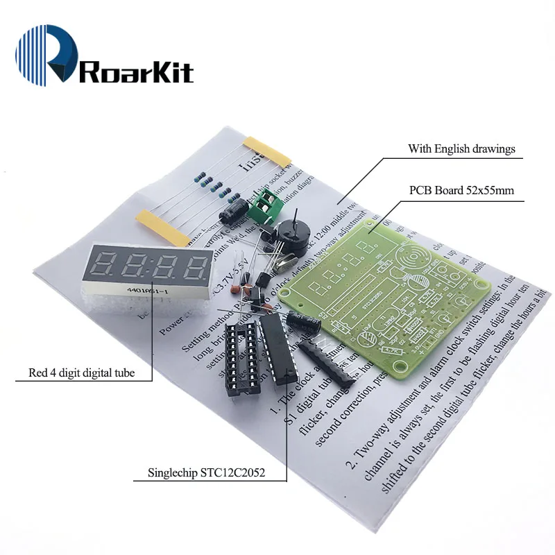 AT89C2051 C51 4 бита электронные часы набор для производства DIY наборы для arduino