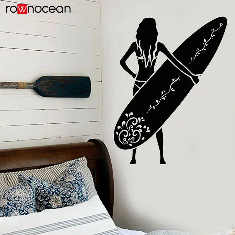 Сексуальные девушки серфинг водные виды спорта Серфер Красота Женщины стикер