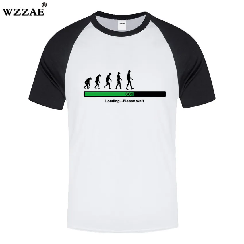 Футболка WZZAE Evolution Loading пожалуйста подождите Мужская футболка с теорией Большого