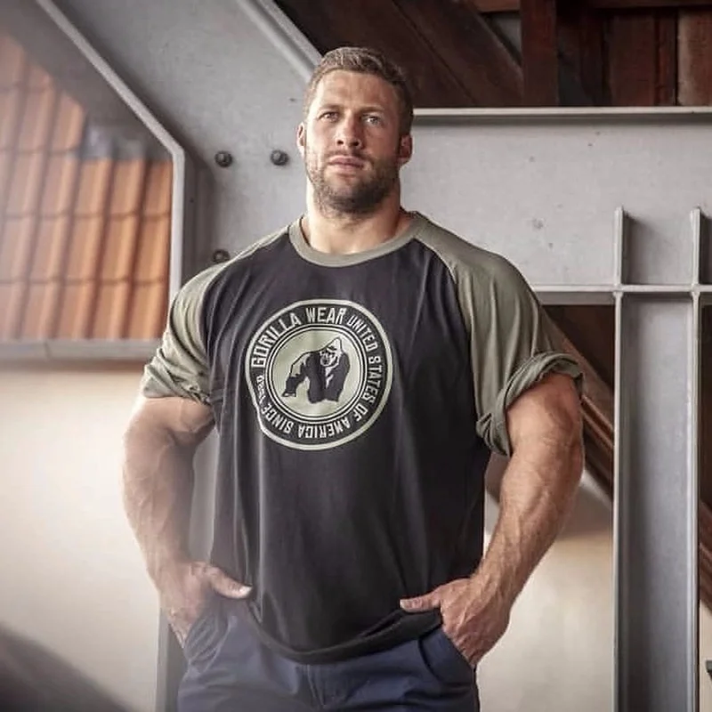 Футболка мужская с коротким рукавом эластичная тенниска для бодибилдинга