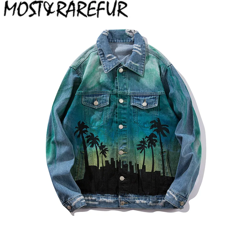 MOST & RAREFUR джинсовая куртка мужские джинсовые куртки хип хоп повседневные