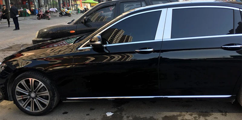 4 шт Алюминий сплав пластик для окон отделка украшения для Mercedes Benz E Class W213 E200 E300- стайлинга автомобилей аксессуары
