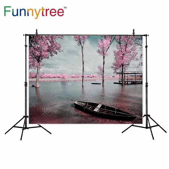 Фоны Funnytree для фото студия парк озеро дерево цветок Природа Пейзаж лодка Фон