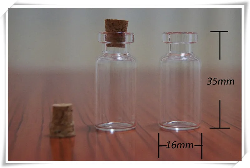 

factory wholesale 100pcs 2ml Wishes bottles Glass Package Vials 16*35 mm