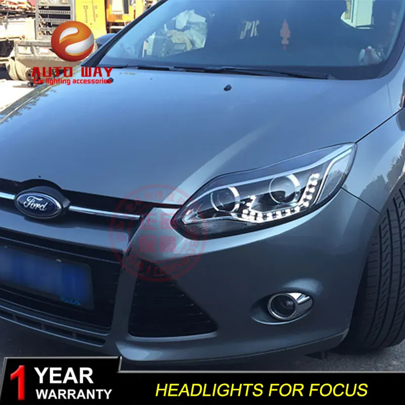 Стайлинга автомобилей корпус передней фары для Ford Focus 2012 2013 фары DRL Ford Focus 3 фары светодиодный Би-ксеноновая разрядная лампа высокой интенсивности для автомобиля аксессуары