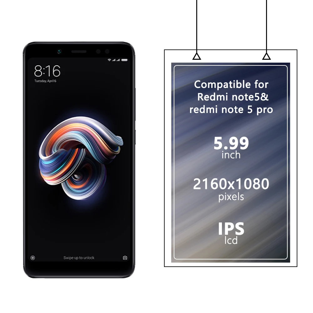5.99 inch Original LCD for XIAOMI Redmi note 5 Screen Display Touch MI pro Replacement with frame | Мобильные телефоны и