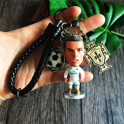 White Ronaldo Россия Кубок мира Барселона C Роналду автомобильные Брелоки для ключей связка для ключей кулон вращающийся футбольный Значок команды спортивный браслет - Цвет: White Ronaldo