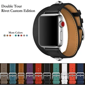 Ремешок из натуральной кожи для Apple Watch 4 Series 1 2 3 iWatch Herme Watch 38-44 мм