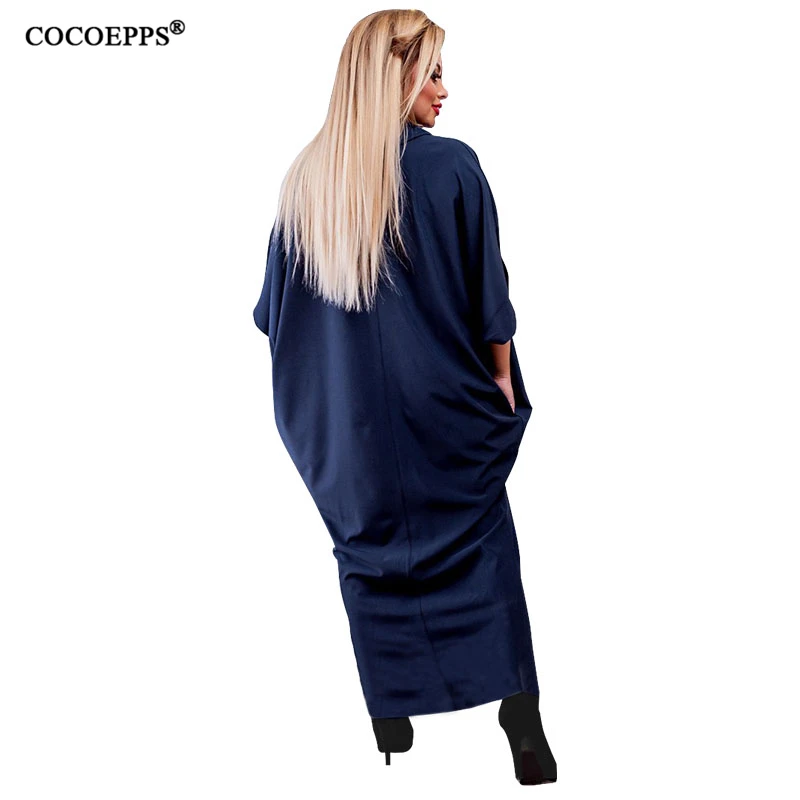 6XL 2018 большой халат Свободное длинное платье летние женские платья макси для