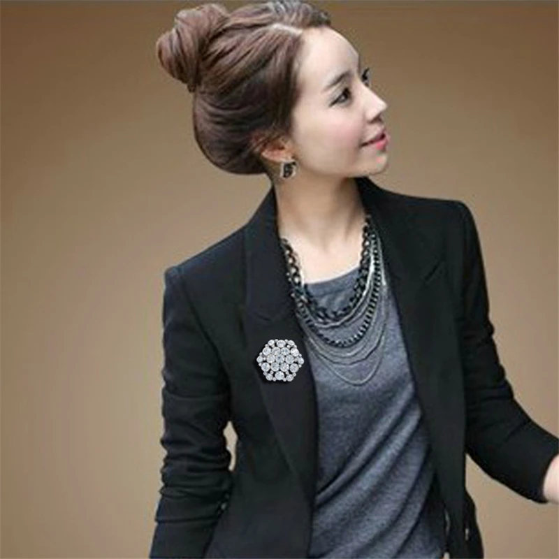 Женская Брошь из сплава с кристаллами брошь стразы Аксессуары для платья |