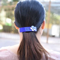 women headwear 2017 flower hair clip blue elegant hair barrette cute rhinestone hair accessories for women
