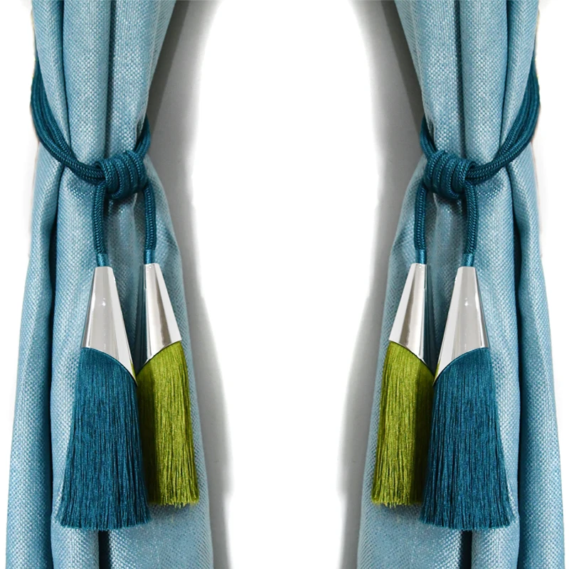 QGVLish 2Pcs Curtain Tiebacks Tassels Fringe Hanging Belt Balls Bind Ropes Brush Straps Clasp Accessories Tieback Decor | Дом и сад