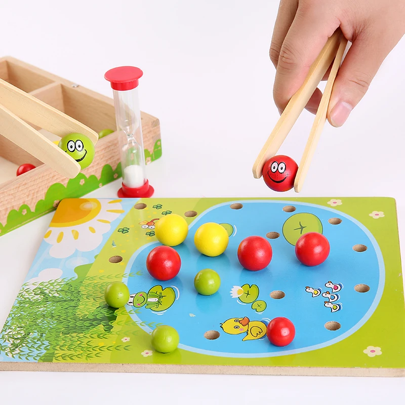 Montessori clip bead game intelligent toy interactive early educaation for children no hourglass |