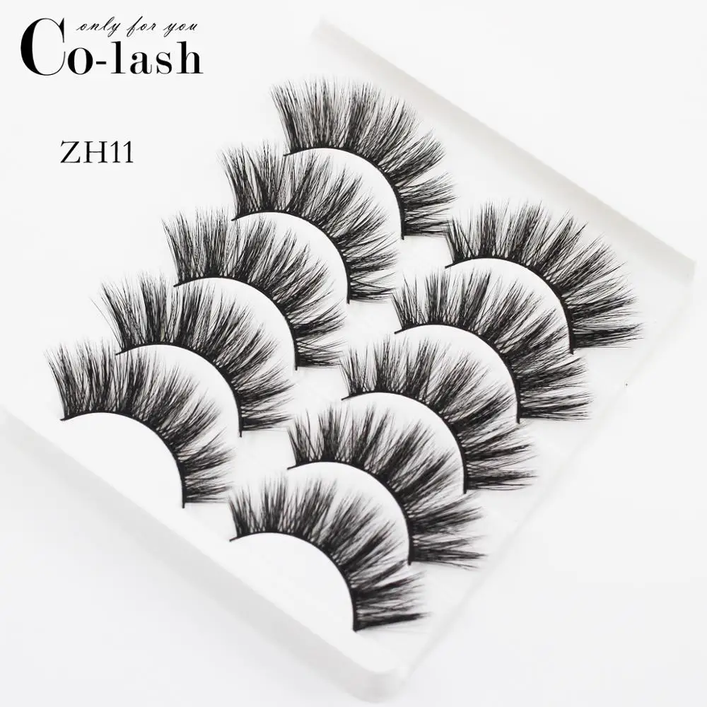 Colash ZH01 5 пар Накладные ресницы пушистые норковые ресницы ручной работы длинные натуральные 3D ресницы густой мех драматический вид