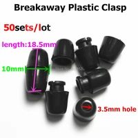 50pcs black diy necklaces breakaway plastic clasps plastic closure 2 0mm hole for silicone jewerly