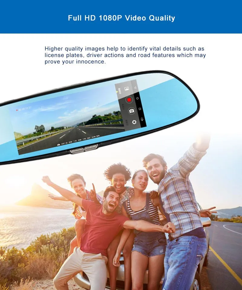 Bluavido 7 дюймов Full HD 1080P Автомобильное видео Зеркало DVR 3g Android gps навигация автомобильная камера заднего вида рекордер Bluetooth wifi