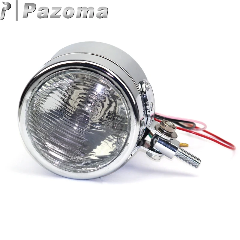 Мотоцикл Pazoma Нижнее крепление пользовательские фары хром фара для Кафе Гонщик Поплавок чоппер