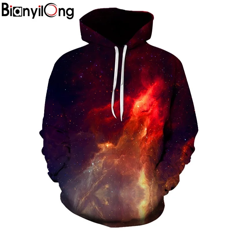 Толстовка Мужская/женская с капюшоном и принтом звезд туманности | Мужская