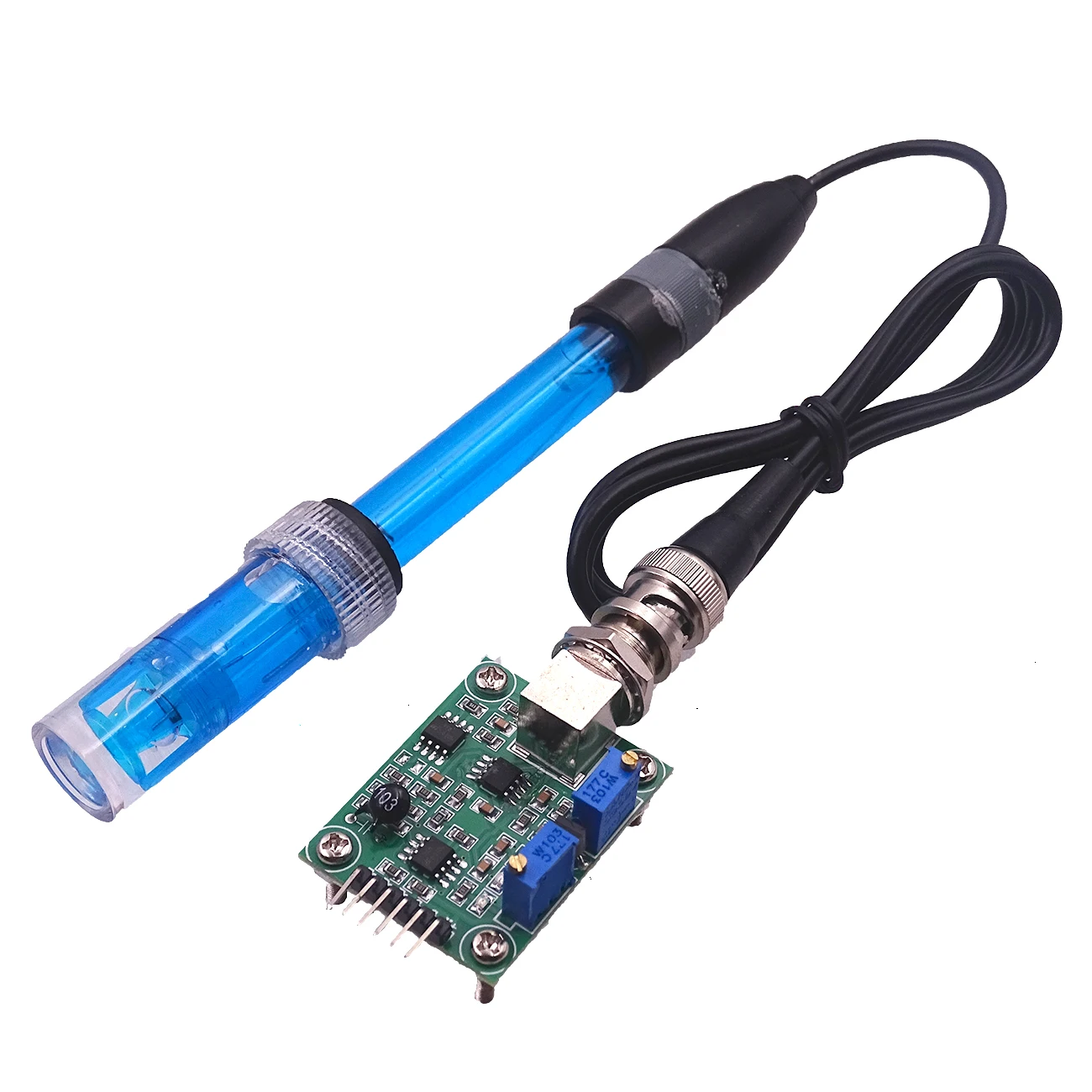 PH test module probe 1 компл. Жидкости PH 0-14 значение обнаружения регулятор сенсор модуль мониторинга метр тестер+ BNC PH электрод зонд - Цвет: PH test module probe
