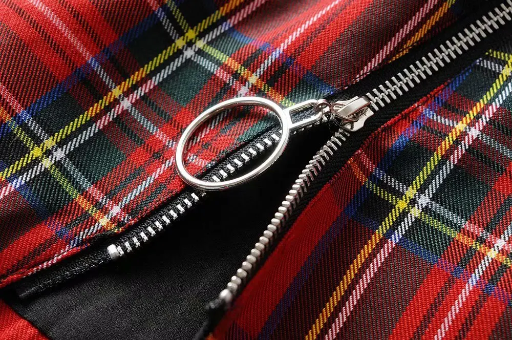 Юбка-мини женская в шотландскую клетку с высокой талией | Женская одежда