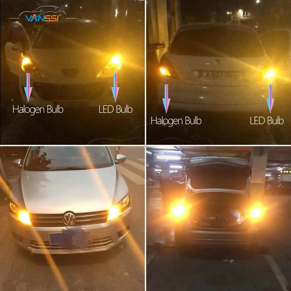 2x1156 7507 Bau15s PY21W светодио дный лампы 12-SMD для автомобиля спереди или сзади боковой