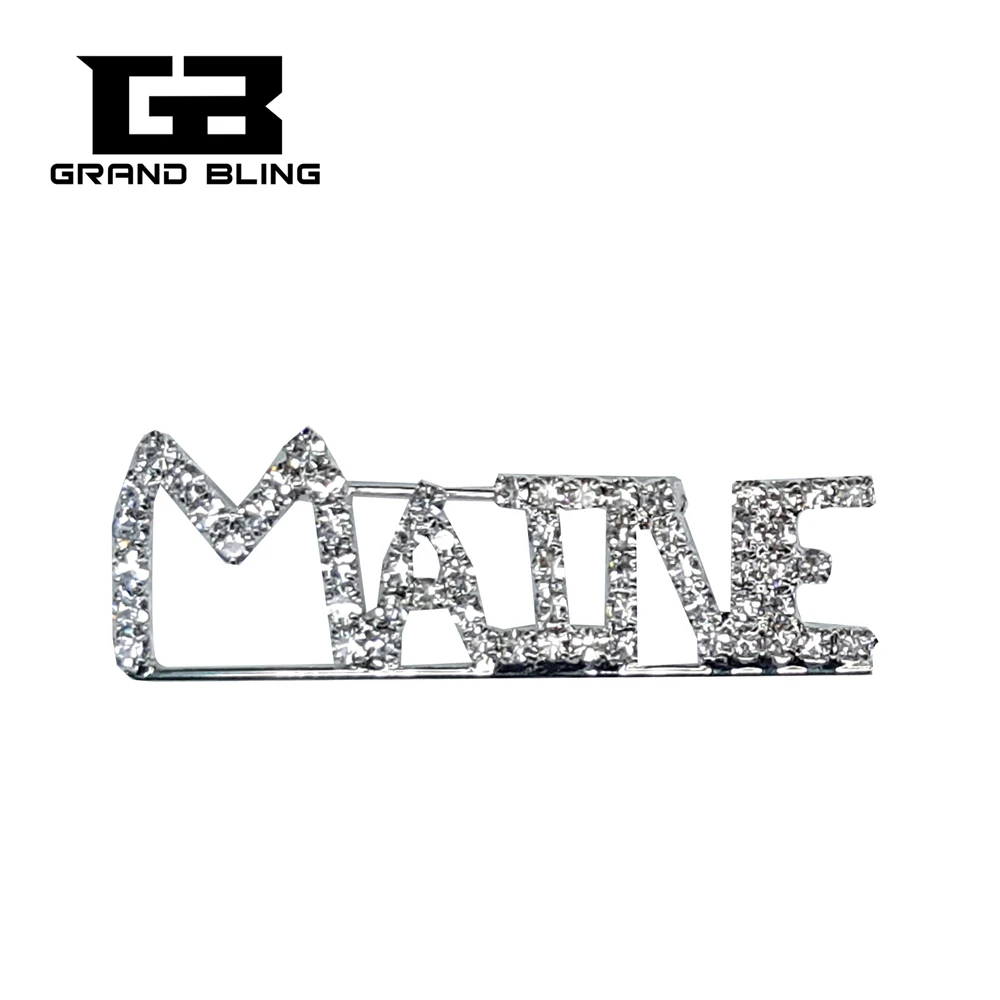США тема подарок шикарные Стразы &quotМэн&quot State Word Pin Хрустальная брошь ювелирные