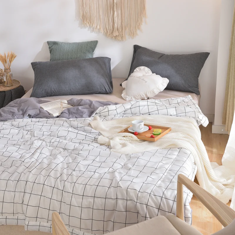 Новинка качественное Полосатое промытое хлопковое летнее охлаждающее тонкое