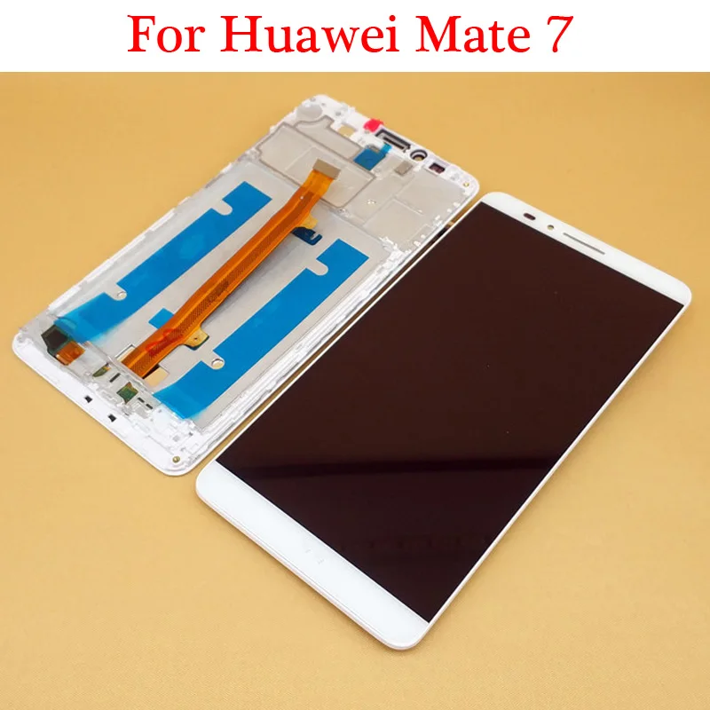 100% Tested 6.0 For Huawei Mate 7 Mate7 MT7 MT7-TL10 MT7-TL00 MT7-L09 LCD Display + Touch Screen Digitizer Assembly With Frame | Мобильные