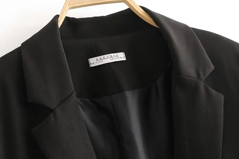 Женский блейзер на одной пуговице черный приталенный пиджак каждый день