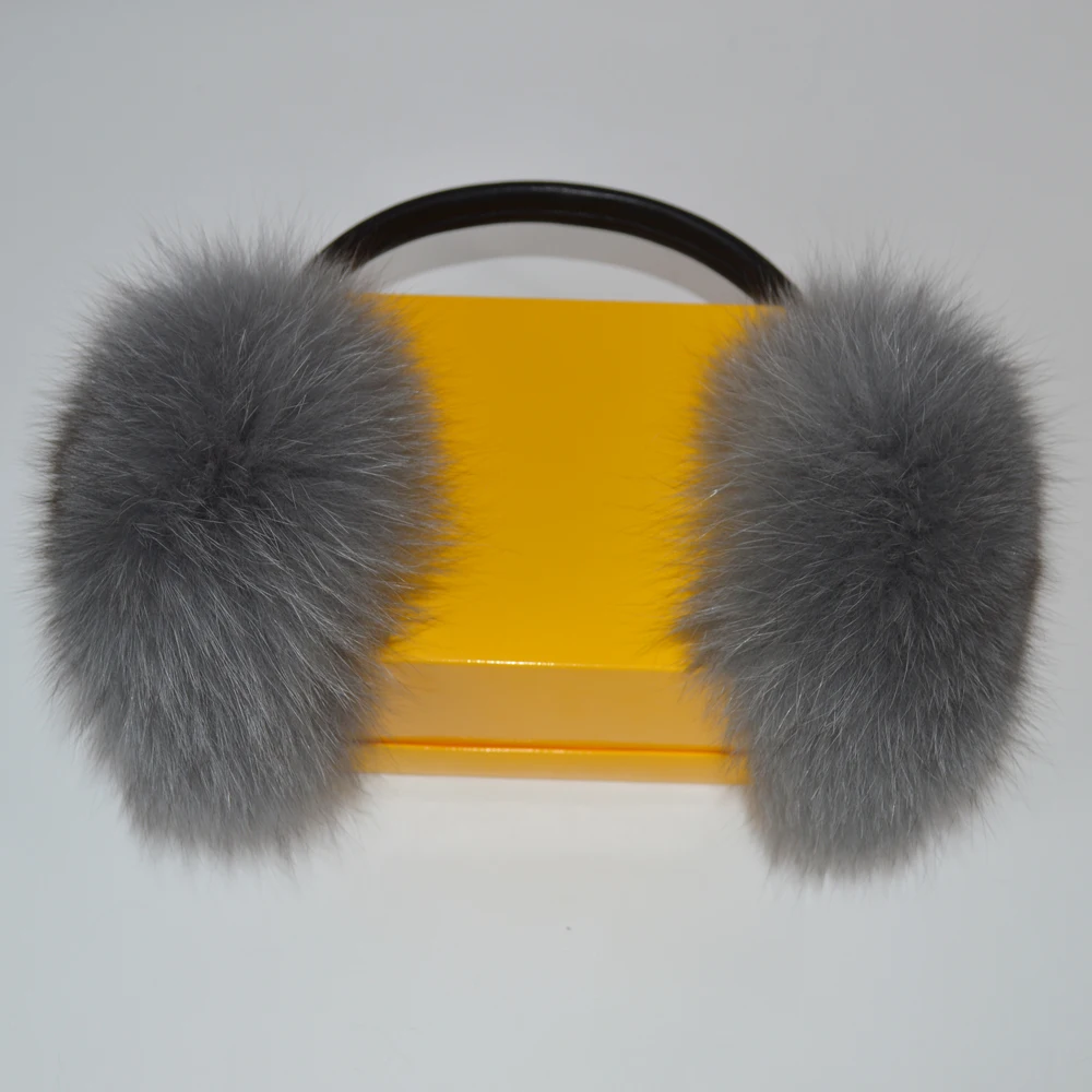 Новые женские зимние теплые пушистые наушники из натурального Лисьего меха