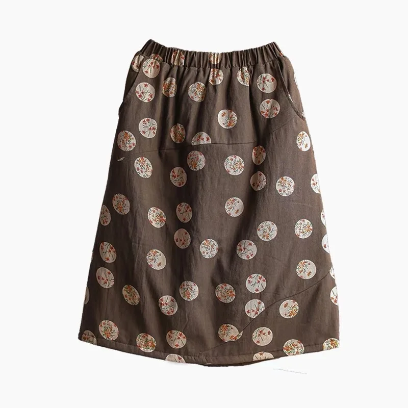 Женские винтажные юбки в горошек осенне зимние клетчатые повседневные хлопковые