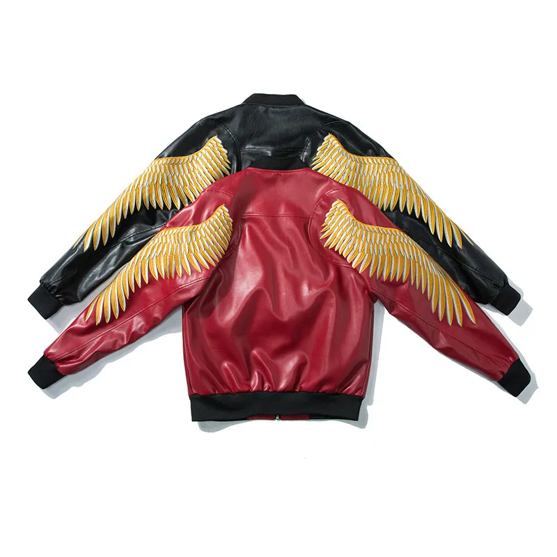 Мужской новый осенний и весенний комплект MA1 Pilot Suits с вышитыми перьями популярной одеждой из искусственной кожи.