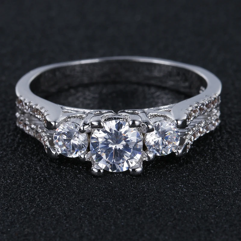 Модные ювелирные изделия белого золота Цвет кубический циркон обручальные