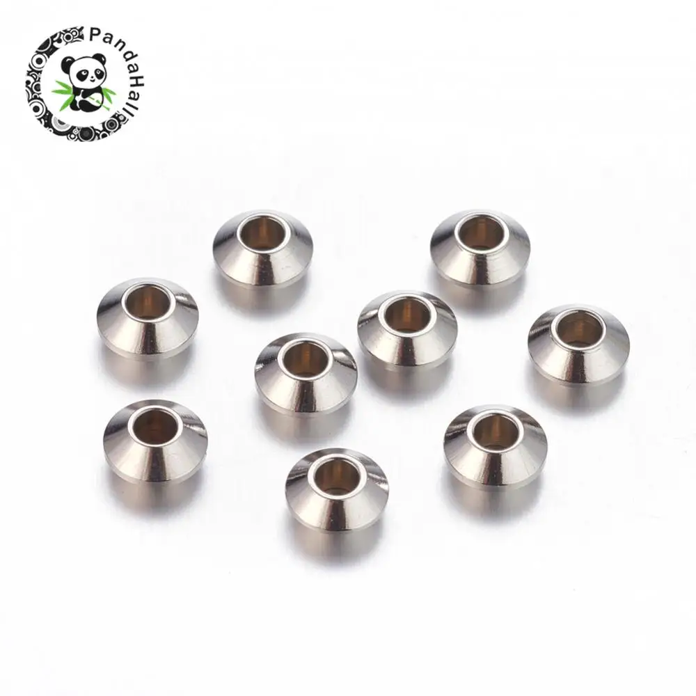 

304 Stainless Steel Bicone Bead Spacers, Stainless Steel Color, 6x3mm, Hole: 2.5mm,200pcs/lot