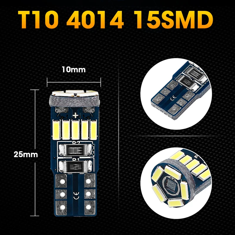 ROADOT 10x T10 4014 Led W5W 194 Автомобильная лампочка Лампы для чтения просвет Поворотная