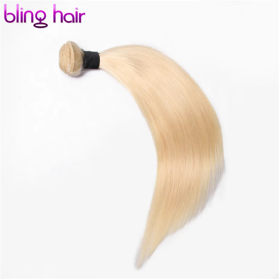 Bling Hair honey Platinum 613 блонд пучки бразильские прямые человеческие волосы пучки remy наращивание волос двойное машинное переплетение